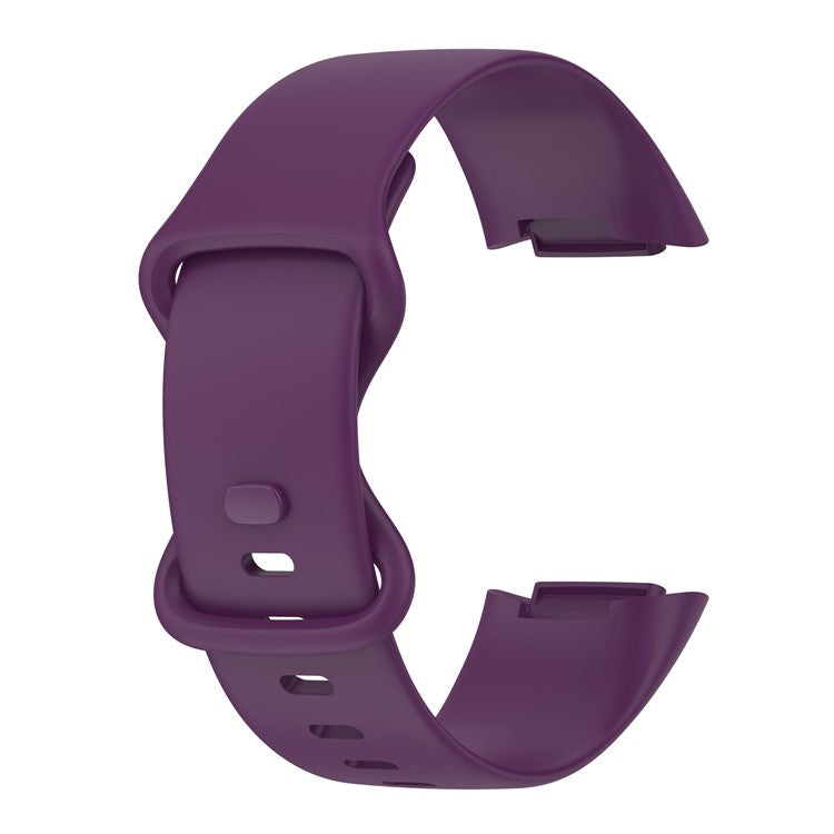 Soft TPU Replacement Watch Strap Smart Watch Band Strap (Size: L) for Fitbit Charge 5 - Dark Purple