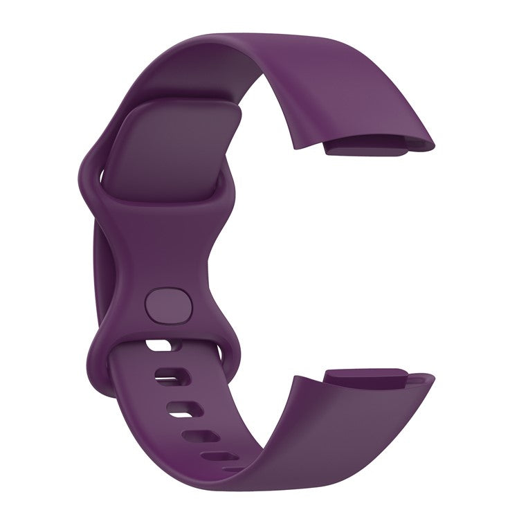 Soft TPU Replacement Watch Strap Smart Watch Band Strap (Size: L) for Fitbit Charge 5 - Dark Purple