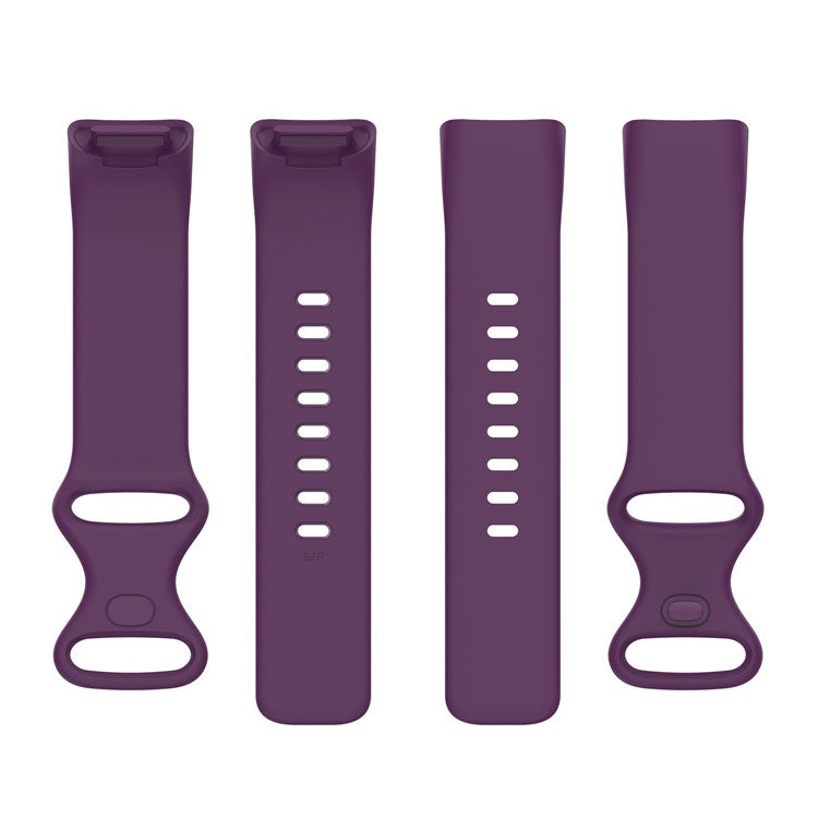Soft TPU Replacement Watch Strap Smart Watch Band Strap (Size: L) for Fitbit Charge 5 - Dark Purple