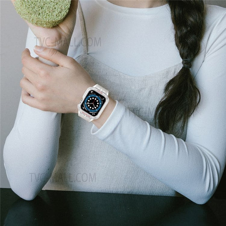 Electroplating One-Piece Soft TPU Smart Watch Replacement Strap for Apple Watch Series 10 42mm / 9 8 7 41mm / 6 5 4 SE SE (2022) SE (2023) 40mm / 3 2 1 38mm - Matte Transparent / Transparent