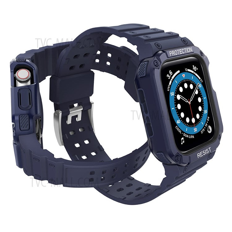 Electroplating One-Piece Soft TPU Smart Watch Replacement Strap for Apple Watch Series 10 42mm / 9 8 7 41mm / 6 5 4 SE SE (2022) SE (2023) 40mm / 3 2 1 38mm - Dark Blue / Blue