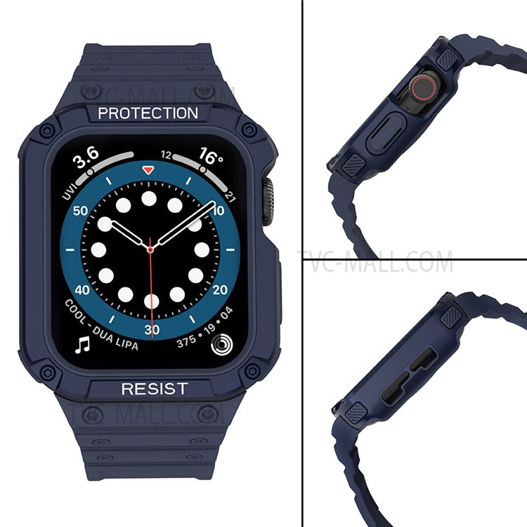 Electroplating One-Piece Soft TPU Smart Watch Replacement Strap for Apple Watch Series 10 42mm / 9 8 7 41mm / 6 5 4 SE SE (2022) SE (2023) 40mm / 3 2 1 38mm - Dark Blue / Blue