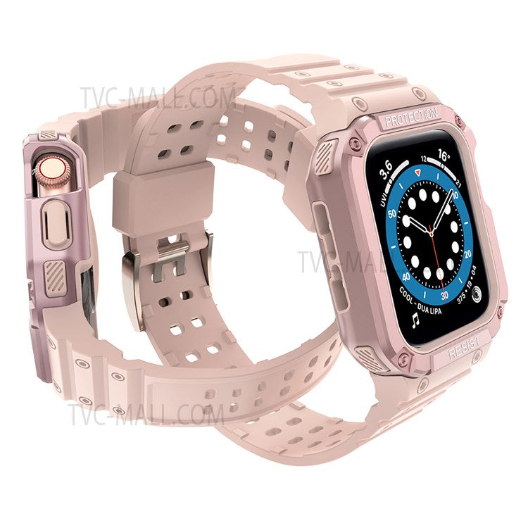 Electroplating One-Piece Soft TPU Smart Watch Replacement Strap for Apple Watch Series 10 42mm / 9 8 7 41mm / 6 5 4 SE SE (2022) SE (2023) 40mm / 3 2 1 38mm - Pink / Rose Pink
