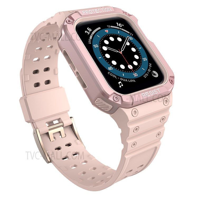 Electroplating One-Piece Soft TPU Smart Watch Replacement Strap for Apple Watch Series 10 42mm / 9 8 7 41mm / 6 5 4 SE SE (2022) SE (2023) 40mm / 3 2 1 38mm - Pink / Rose Pink