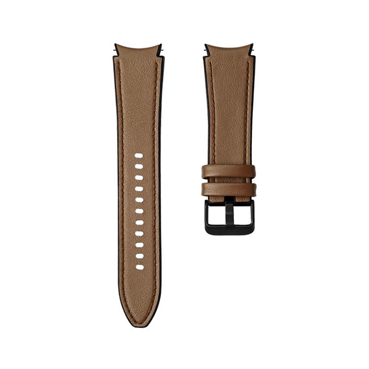 20mm Adjustable Leather Watch Band Strap for Samsung Galaxy Watch6 40mm 44mm / Watch6 Classic 43mm 47mm / Watch 5 40mm 44mm / 5 Pro 45mm / Watch4 40mm 44mm - Brown