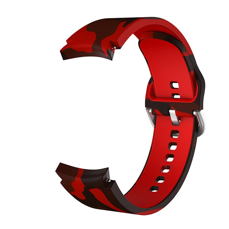 Pattern Printed Silicone Smart Watch Band Strap Replacement for Samsung Galaxy Watch6 40mm 44mm / Watch6 Classic 43mm 47mm / Watch 5 40mm 44mm / 5 Pro 45mm / Watch4 40mm 44mm - Camouflage Red