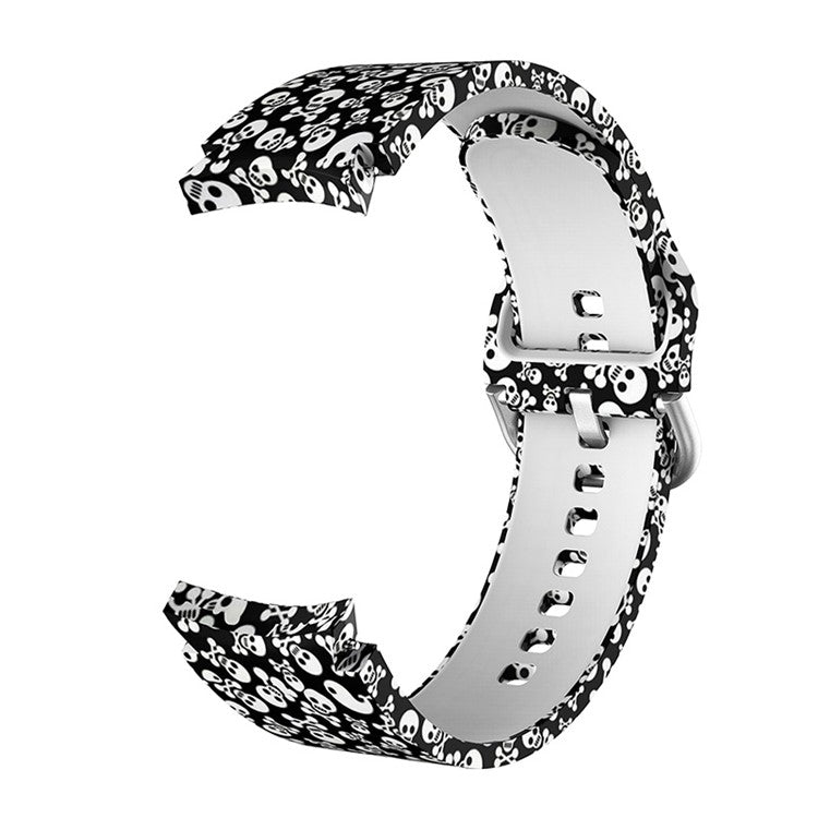 Pattern Printed Silicone Smart Watch Band Strap Replacement for Samsung Galaxy Watch6 40mm 44mm / Watch6 Classic 43mm 47mm / Watch 5 40mm 44mm / 5 Pro 45mm / Watch4 40mm 44mm - Skull