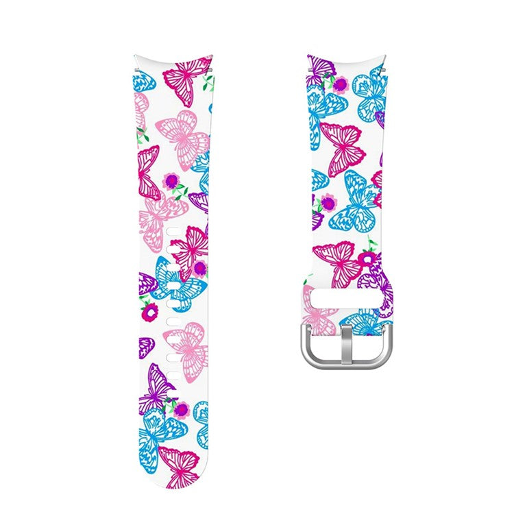 Pattern Printed Silicone Smart Watch Band Strap Replacement for Samsung Galaxy Watch6 40mm 44mm / Watch6 Classic 43mm 47mm / Watch 5 40mm 44mm / 5 Pro 45mm / Watch4 40mm 44mm - Butterflies