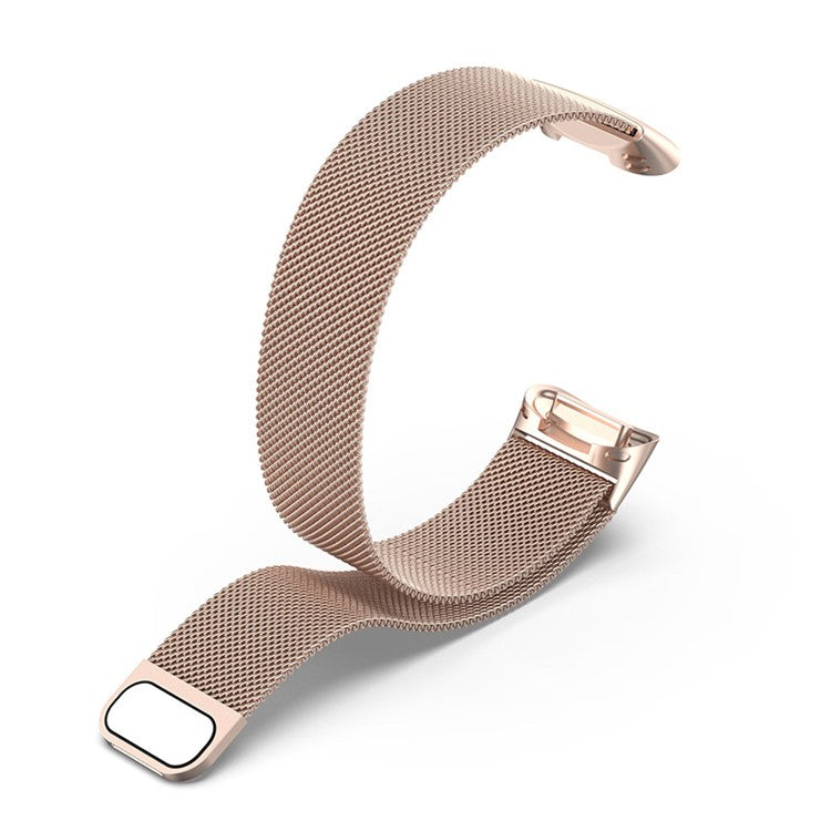 Milanese Stainless Steel Fine Mesh Smart Watch Band Strap for Fitbit Charge 6 / 5 - Champagne