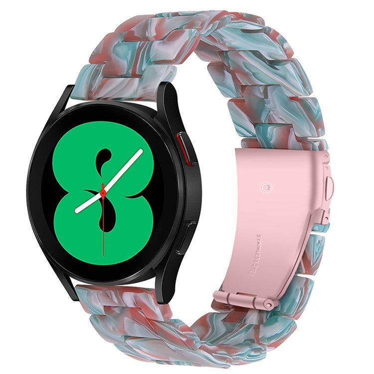Resin Watch Band Stainless Steel Buckle Strap Bracelet for Samsung Galaxy Watch4 Classic 42mm / 46mm - Emerald Red