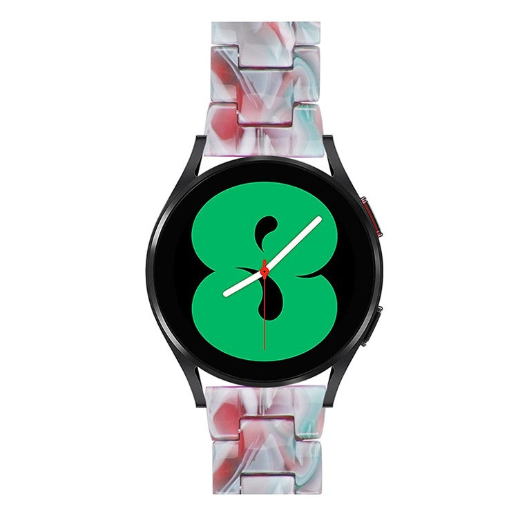 Resin Watch Band Stainless Steel Buckle Strap Bracelet for Samsung Galaxy Watch4 Classic 42mm / 46mm - Emerald Red