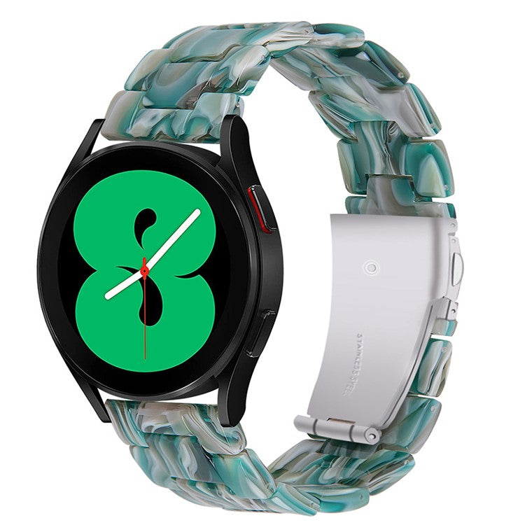 Resin Watch Band Stainless Steel Buckle Strap Bracelet for Samsung Galaxy Watch4 Classic 42mm / 46mm - Face Green