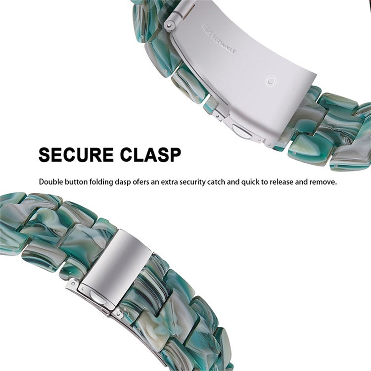 Resin Watch Band Stainless Steel Buckle Strap Bracelet for Samsung Galaxy Watch4 Classic 42mm / 46mm - Face Green