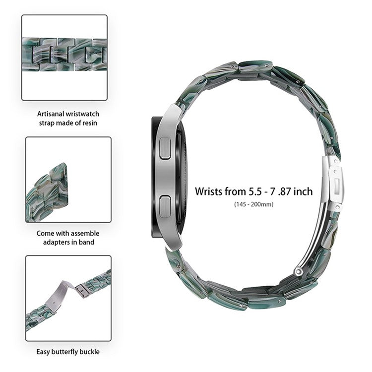 Resin Watch Band Stainless Steel Buckle Strap Bracelet for Samsung Galaxy Watch4 Classic 42mm / 46mm - Face Green