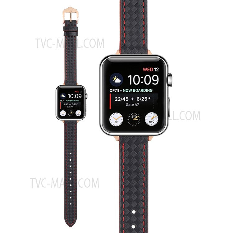 PU Leather Smart Watch Band Wrist Strap 14mm Width for Apple Watch Series 10 42mm / 9 8 7 41mm / 6 5 4 SE SE (2022) SE (2023) 40mm / 3 2 1 38mm - Style 20