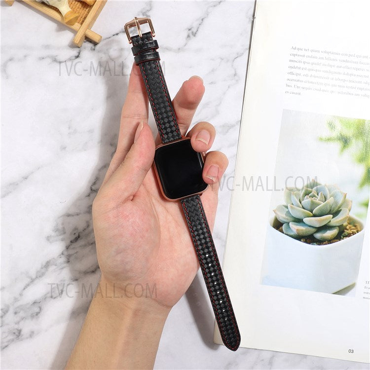 PU Leather Smart Watch Band Wrist Strap 14mm Width for Apple Watch Series 10 42mm / 9 8 7 41mm / 6 5 4 SE SE (2022) SE (2023) 40mm / 3 2 1 38mm - Style 20