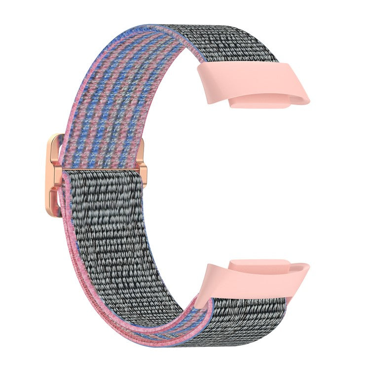 Adjustable Waterproof Smart Watch Band Elastic Nylon Replacement Straps for Fitbit Charge 6 / 5 - Pink