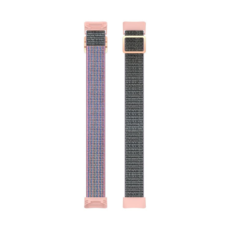 Adjustable Waterproof Smart Watch Band Elastic Nylon Replacement Straps for Fitbit Charge 6 / 5 - Pink