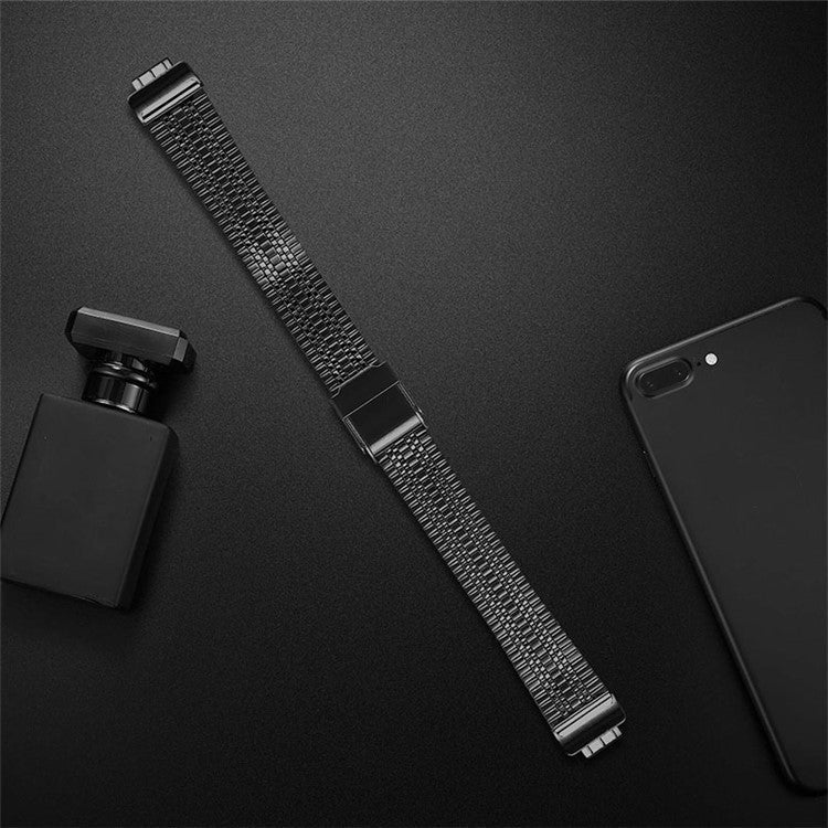 5 Beads Stainless Steel Wrist Strap with Double Buckle Smart Watch Band for Fitbit Inspire 1/2/Inspire HR - Black