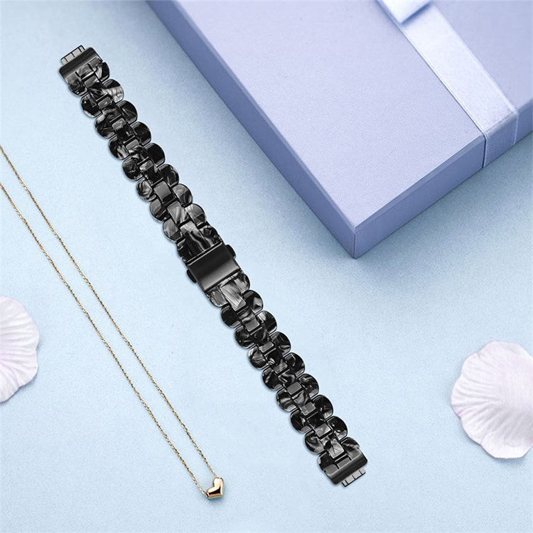 Oval Resin Strap Smart Watch Replacement Sports Bracelet for Fitbit Inspire 1/2/Inspire HR - Black