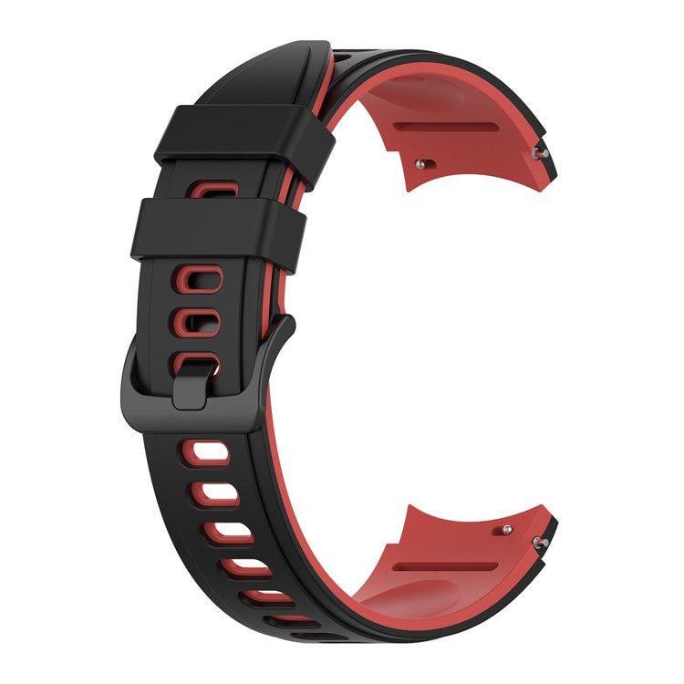 Dual Color Breathable Sport Silicone Watch Band Replacement Strap for Samsung Galaxy Watch6 40mm 44mm / Watch6 Classic 43mm 47mm / Watch 5 40mm 44mm / 5 Pro 45mm / Watch4 40mm 44mm / Watch3 41mm - Black / Red