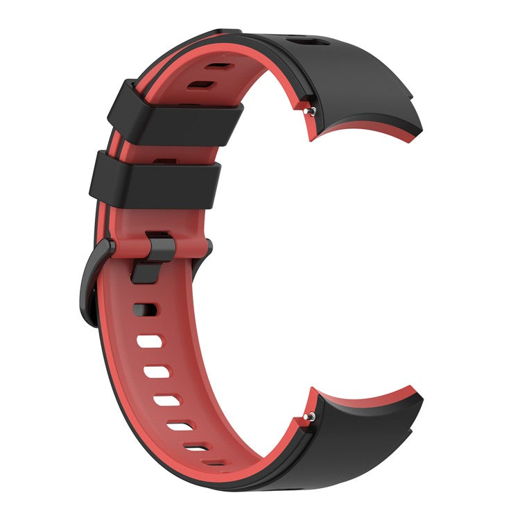 Dual Color Breathable Sport Silicone Watch Band Replacement Strap for Samsung Galaxy Watch6 40mm 44mm / Watch6 Classic 43mm 47mm / Watch 5 40mm 44mm / 5 Pro 45mm / Watch4 40mm 44mm / Watch3 41mm - Black / Red