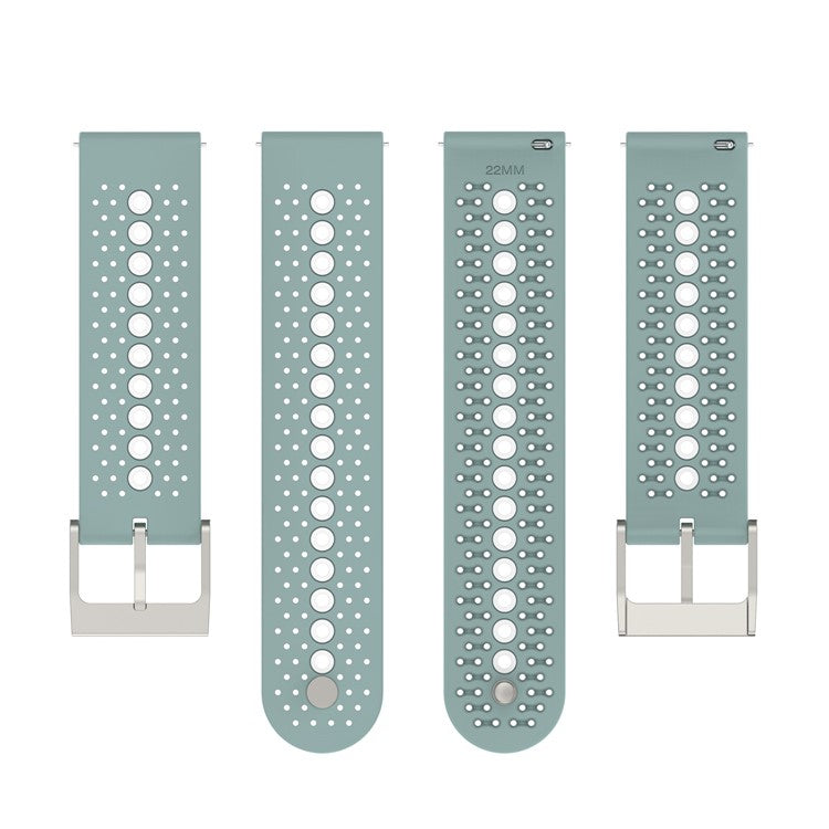 20mm Bi-color Silicone Watch Strap Wristband for Huawei Watch GT3 42mm/Samsung Galaxy Watch 42mm - Cyan/White