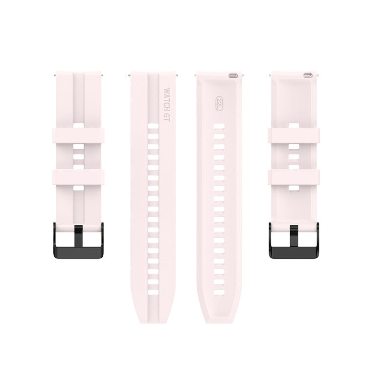 22mm Silicone Watch Strap Wristband with Steel Pin Buckle for Huawei Watch GT3/GT Runner - Light Pink
