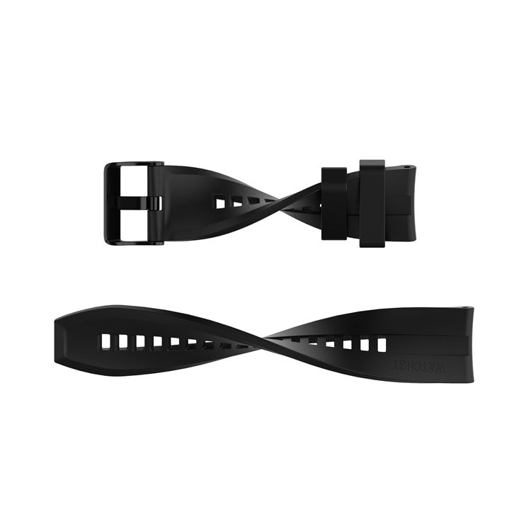 20mm Silicone Adjustable Watch Band Wrist Strap for Huawei Watch GT Runner/Watch GT3 42mm - Black Steel Buckle/Dark Blue