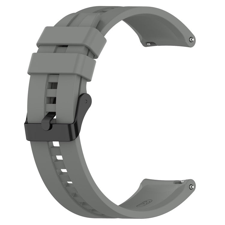 20mm Silicone Adjustable Watch Band Wrist Strap for Huawei Watch GT Runner/Watch GT3 42mm - Black Steel Buckle/Grey