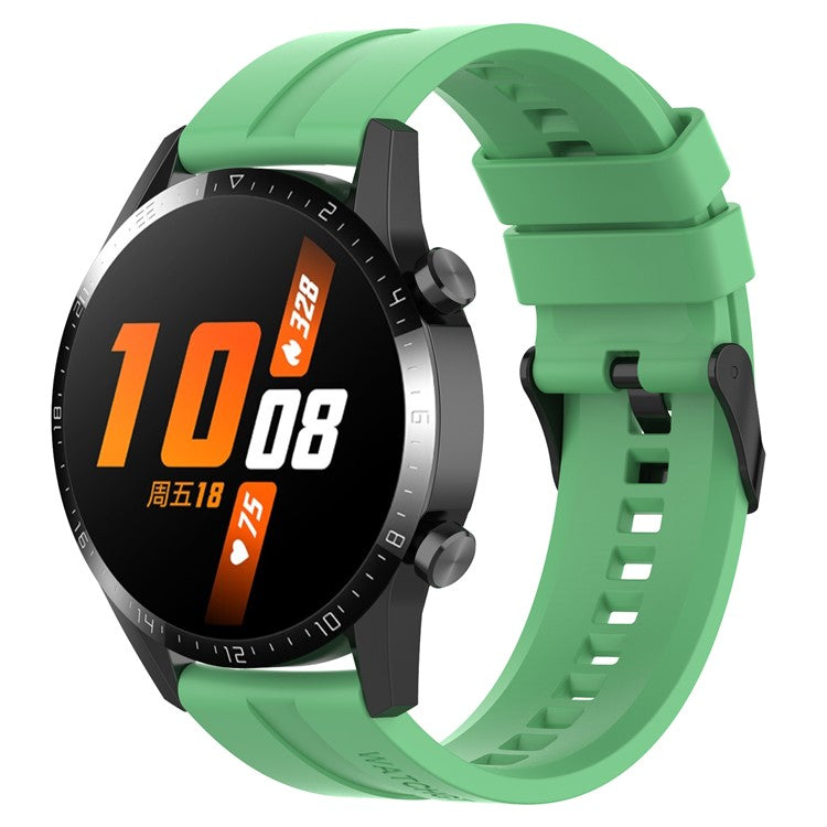 20mm Silicone Adjustable Watch Band Wrist Strap for Huawei Watch GT Runner/Watch GT3 42mm - Black Steel Buckle/Mint Green