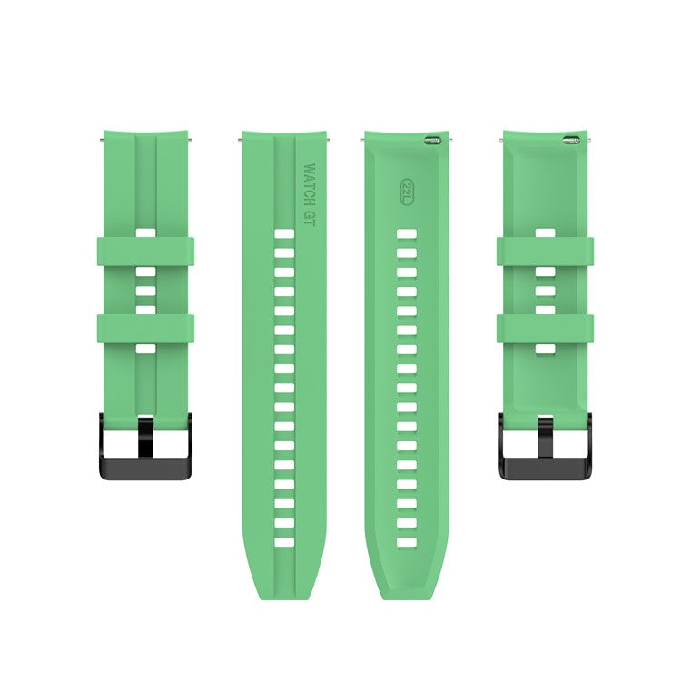 20mm Silicone Adjustable Watch Band Wrist Strap for Huawei Watch GT Runner/Watch GT3 42mm - Black Steel Buckle/Mint Green