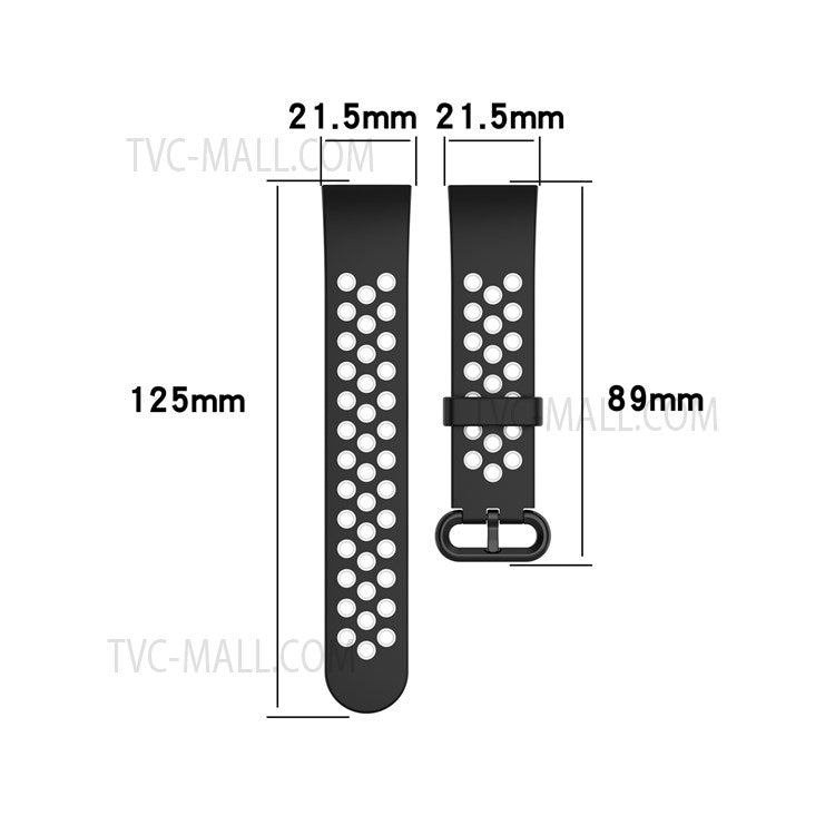 Dual-Color Hollow Silicone Watchband Strap Replacement for Xiaomi Redmi Watch 2 - Red/White