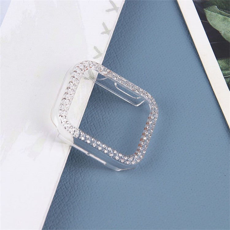 Rhinestone Decor Anti-scratch PC Watch Edge Case Protective Cover for Apple Watch Series 4 / 5 / 6 44mm / SE 44mm / SE (2022) 44mm - Transparent