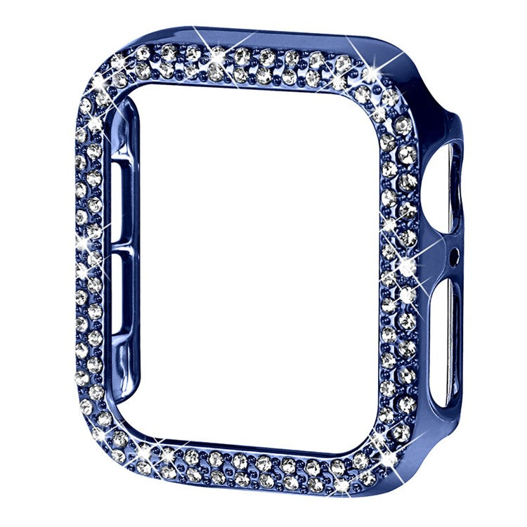 Hard PC Rhinestone Watch Case Frame Edge Cover for Apple Watch Series 6 / 5 / 4 / SE / SE (2022) 40mm - Blue