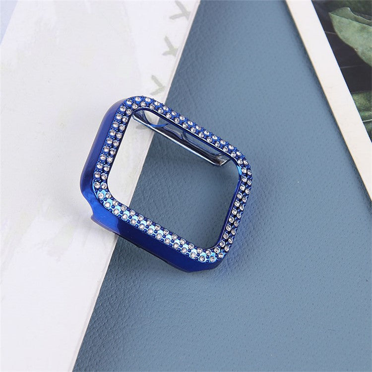 Hard PC Rhinestone Watch Case Frame Edge Cover for Apple Watch Series 6 / 5 / 4 / SE / SE (2022) 40mm - Blue