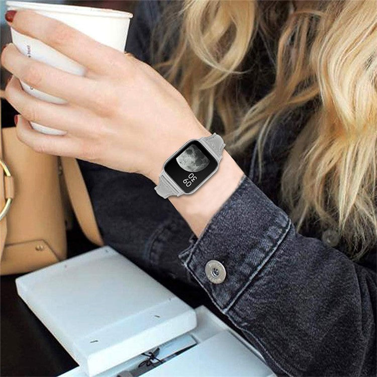 Top Layer Cowhide Genuine Leather Smart Watch Strap Replacement Watch Band for Oppo Watch 46mm - Grey