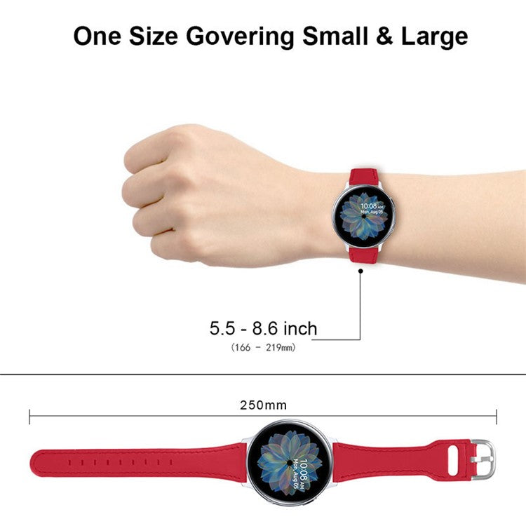 High-end Genuine Leather Replacement 22mm Watch Strap with Buckle for Samsung Galaxy Watch3 45mm / Samsung Galaxy Watch 46mm - Red