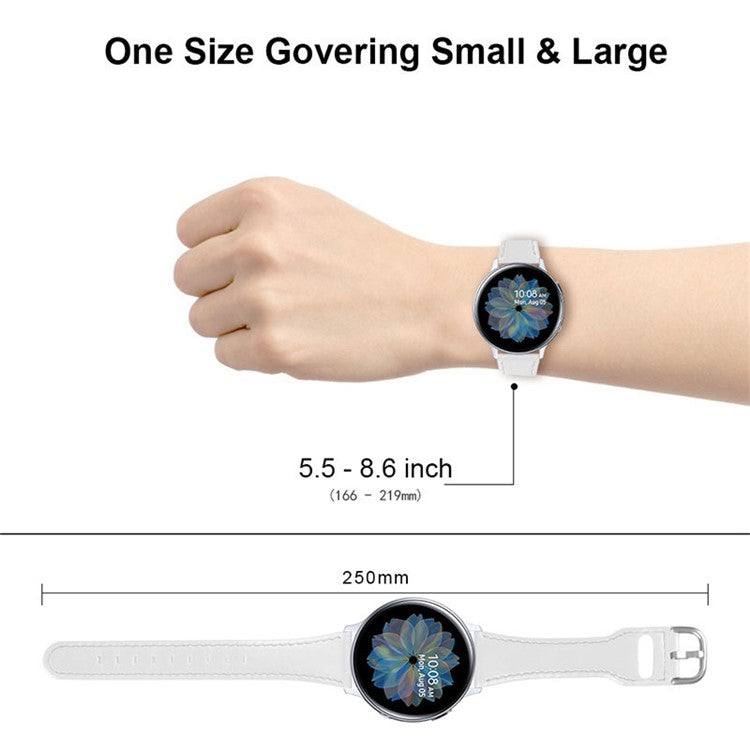 High-end Genuine Leather Replacement 22mm Watch Strap with Buckle for Samsung Galaxy Watch3 45mm / Samsung Galaxy Watch 46mm - White