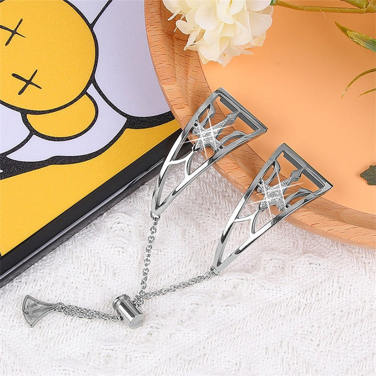 Hollow Out Crown Shaped Rhinestone Watch Band Stainless Steel Adjustable Slide Bracelet Wristband Strap for Samsung Gear S3 Classic/S3 Frontier - Silver