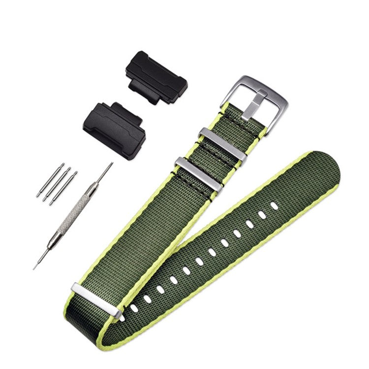 3 Watch Band Loop Watch Strap Replacement Nylon Canvas Watch Band for Casio GA-110/G-8900/DW-5600 - Green+Light Green