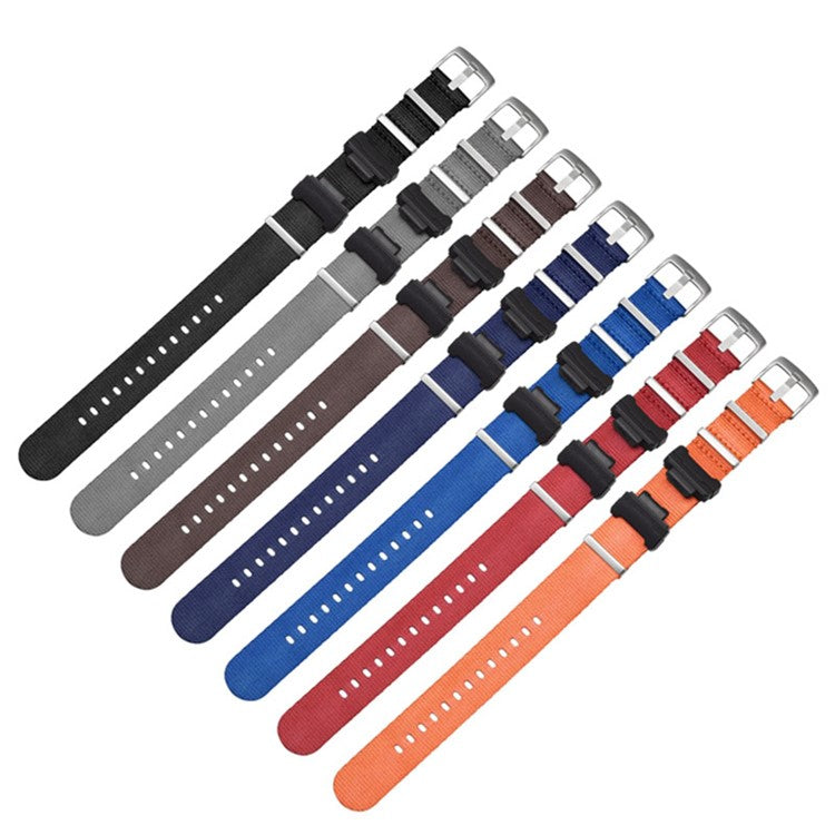 3 Watch Band Loop Watch Strap Replacement Nylon Canvas Watch Band for Casio GA-110/G-8900/DW-5600 - Black+Grey