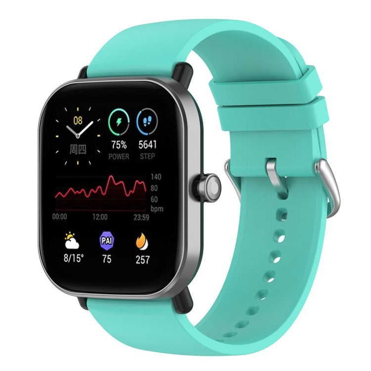 22mm Silicone Watch Strap Soft Wristband with Buckle for Samsung Galaxy Watch3 45mm/Active/Huawei Watch 3 - Lake Blue