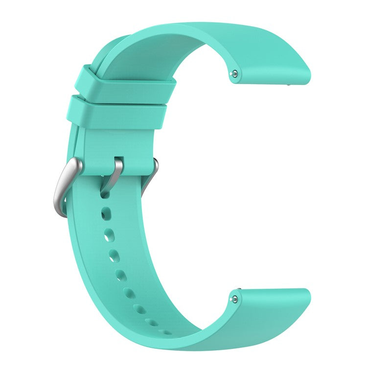 22mm Silicone Watch Strap Soft Wristband with Buckle for Samsung Galaxy Watch3 45mm/Active/Huawei Watch 3 - Lake Blue