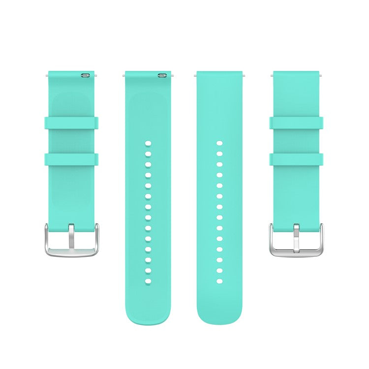 22mm Silicone Watch Strap Soft Wristband with Buckle for Samsung Galaxy Watch3 45mm/Active/Huawei Watch 3 - Lake Blue