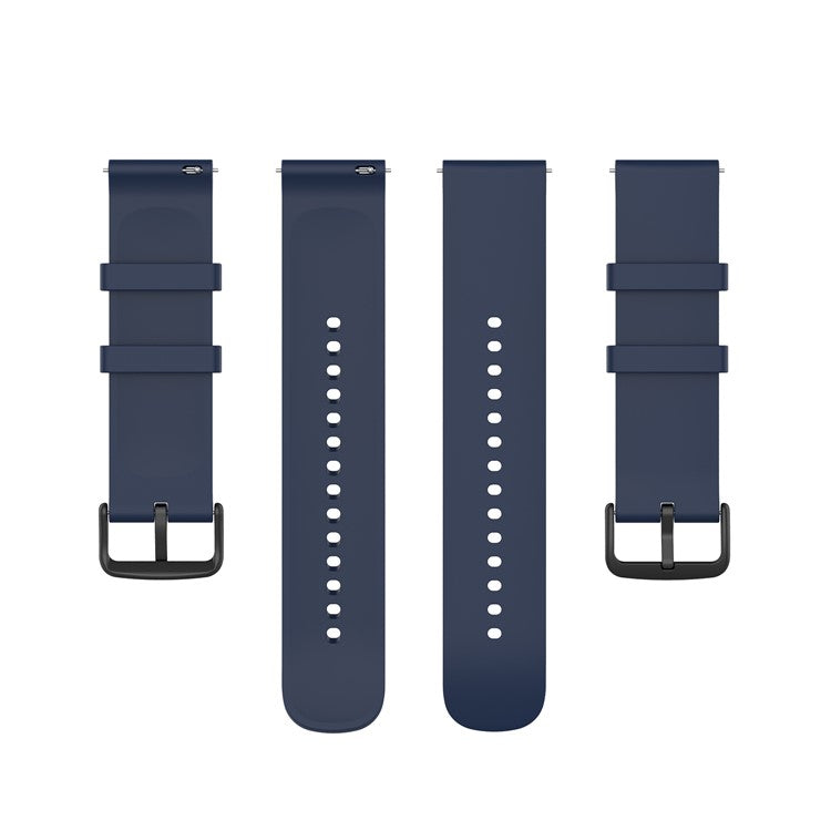 22mm Silicone Watch Strap Soft Wristband with Buckle for Samsung Galaxy Watch3 45mm/Active/Huawei Watch 3 - Midnight Blue