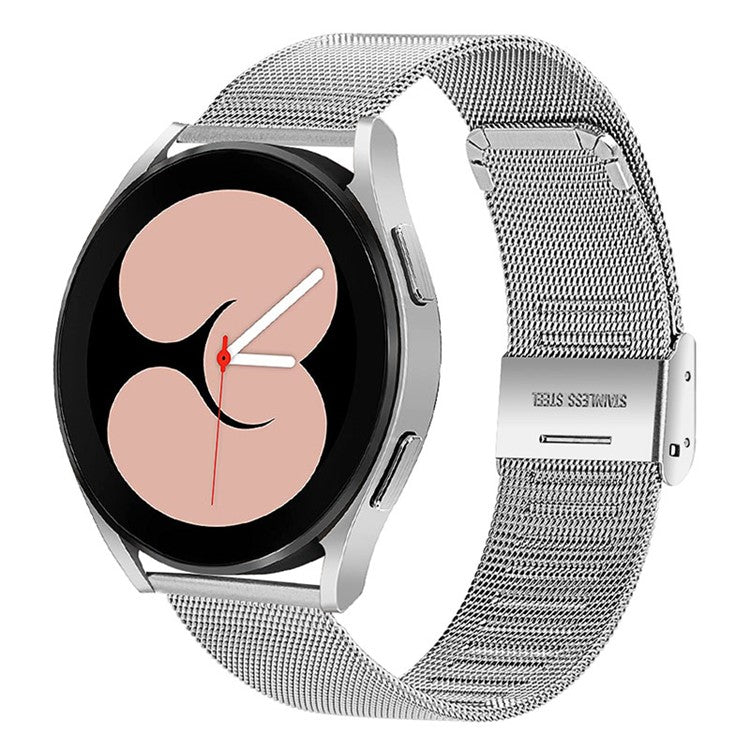 20mm Milanese Fine Mesh Stainless Steel Replacement Watch Strap for Samsung Galaxy Watch4 Classic 42mm 46mm/Galaxy Watch Active/Galaxy Watch Active2 40mm 44mm - Silver