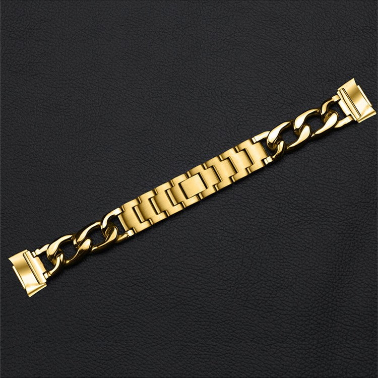 Replacement Watch Band Single Row Chain Watch Strap for Fitbit Charge 6 / 5 - Gold