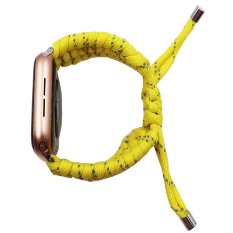Pulling Adjustable Braided Rope Wrist Strap Replacement Watch Band for Apple Watch Series 10 42mm / 9 8 7 41mm / 6 5 4 SE SE (2022) SE (2023) 40mm / 3 2 1 38mm - Lemon Yellow