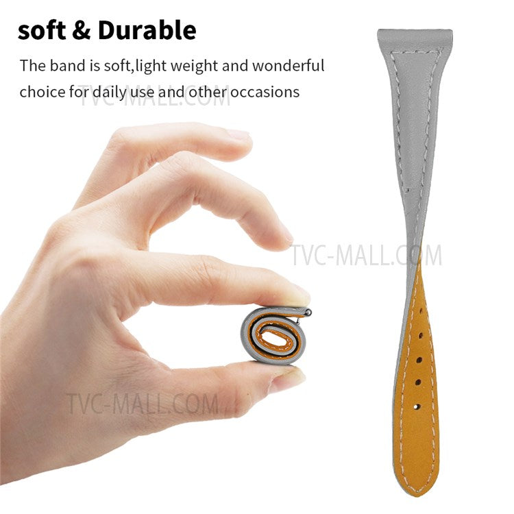 For Fitbit Versa 2/Versa/Versa Lite/Versa SE Stylish Cowhide Genuine Leather Replacement Smart Watch Strap - Grey